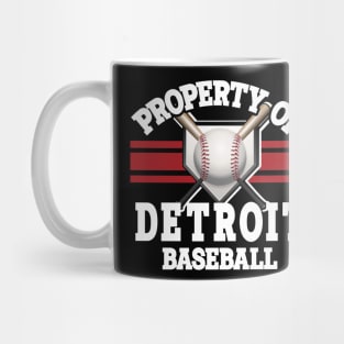 Proud Name Detroit Graphic Property Vintage Baseball Mug